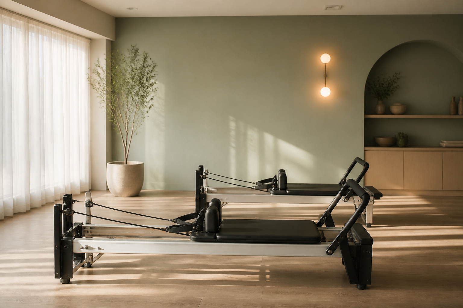 Estúdio de Pilates com equipamentos